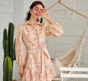 Rayon Ethnic Western Midi Dress