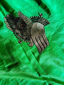 Green Embroidered Saree