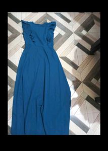 Elegant Blue Ruffle Dress