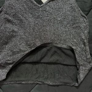 Silver Metallic V-Neck Tank Top
