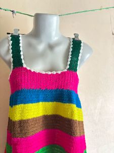 😍Handmade Colorful Crochet tunic top