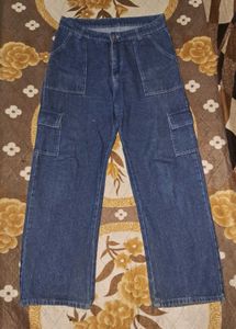 Cargo Navy Blue Jeans For Women