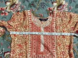 Floral Orange Print Kurta