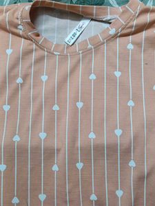 Peach Heart Print Tee