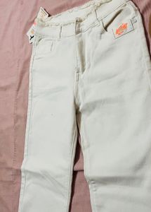 High Waist White Jeans