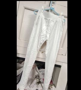 Pearl Studded White Casual Pants