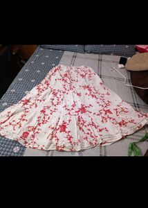 Red &amp; White Ethnic Print Dress