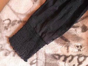 Women Fit &amp; Flare Dress with Swiss-Dot Detail
