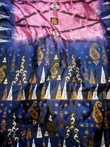 Colorful Printted Silk Glitterish Saree