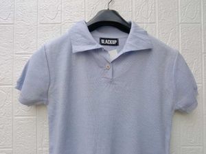 New with tag Pinterest Korean Cute Blue Polo Top