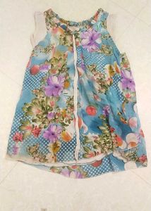 2 Combo T Shirt Floral Print Sleeveless Top