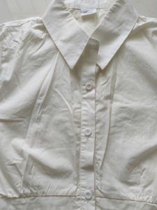 White Cropped Shirt