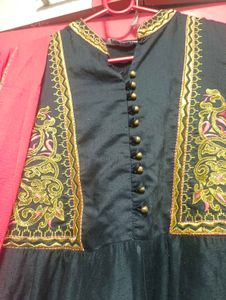 Rain N Rainbow Black Embroidery Kurta Set