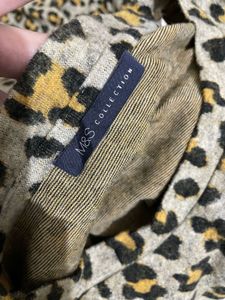 Marks &amp; Spencer Woolen Leopard Print T-Shirt Dress