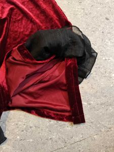 Red Qipao Inspired Velvet Fem Fatale Dress
