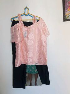 Pink Floral Lace Top &amp; trouser