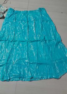Blue Net Saree With Blouse And Petticoat