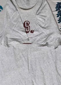 Old Navy Men Grey Cotton Oversized Tshirt
