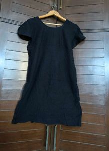 Women Black Cotton Kurta