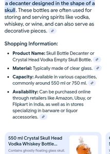 Skull Glass Bottle