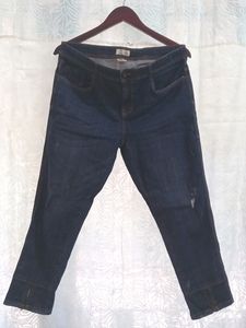 DNMX 36 Dark Blue Jeans With Zip At Ankles
