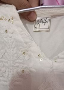 White Chikankari Frock Kurta