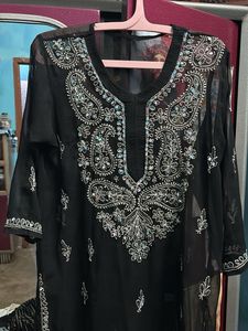 Black Embroidered Kurta