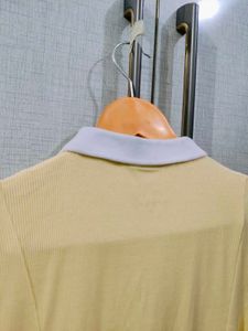 A Line Butter Yellow Dress With Collar