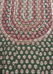 Green Cotton Anarkali kurti