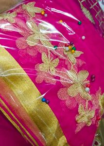 New Elegant Pink  Gharara &amp; Gold Indian Outfit