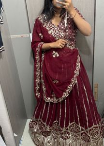 Maroon lehenga perfect for wedding season