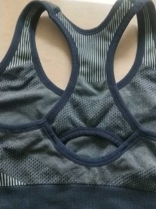 Puma Blue Patterned Sports Bra