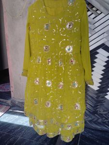 Elegant Embroidered sarara dress mehndi function