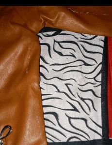 Dark Orange Faux Leather Jacket