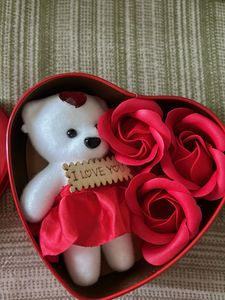 gift box with tedy bear &amp;roses