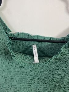 Green Smocked Top
