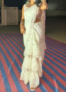 Elegant white Saree