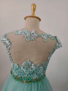 Mint Green Lace Tulle Party Dress