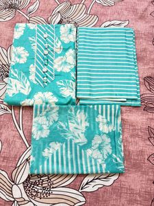 Aqua Floral Kurti Set