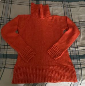 Orange Turtleneck Sweater