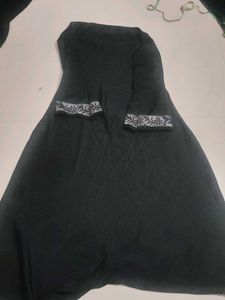 Elegant Black Abaya With Nose Piece 3 Set