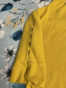 Yellow Rhinestone Detail Top