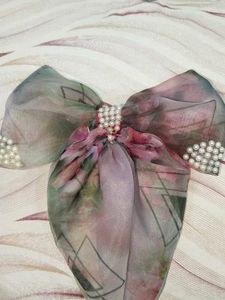 Floral Pearl Bow Handmade
