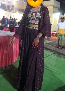 Ethnic Wear Top Palazzo And Full Shrug