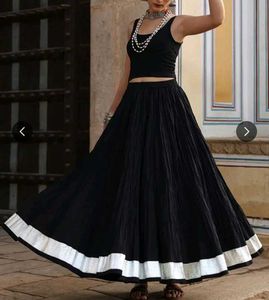 Pure cotton flared skirt