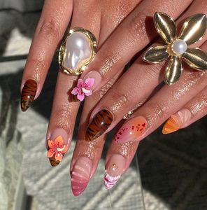Summer  Orchid Press On Nails