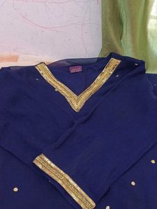 Elegant Navy Blue Embellished Kurta