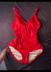 red bodysuit swimsuit