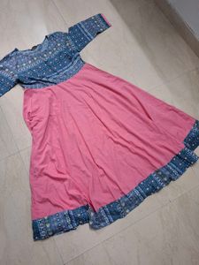 Ethnic Pink &amp; Grey Kurta