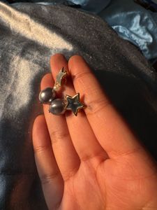 Star &amp; Pearl Drop Earrings